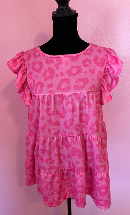 Fuchsia Animal Print Top