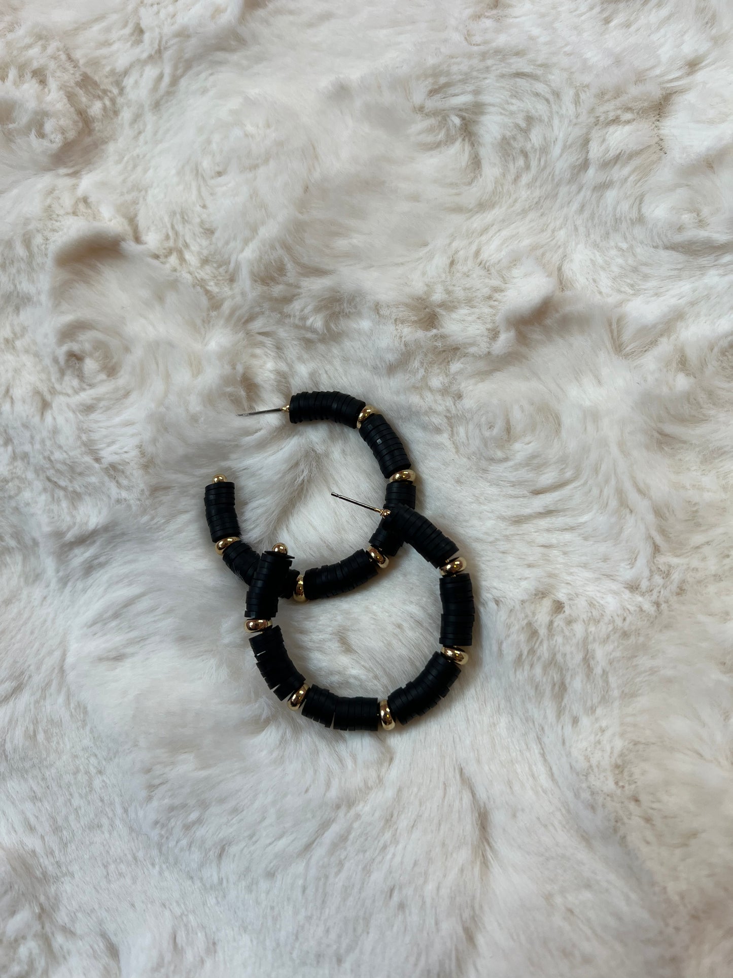 Black Boho Beaded Earrings