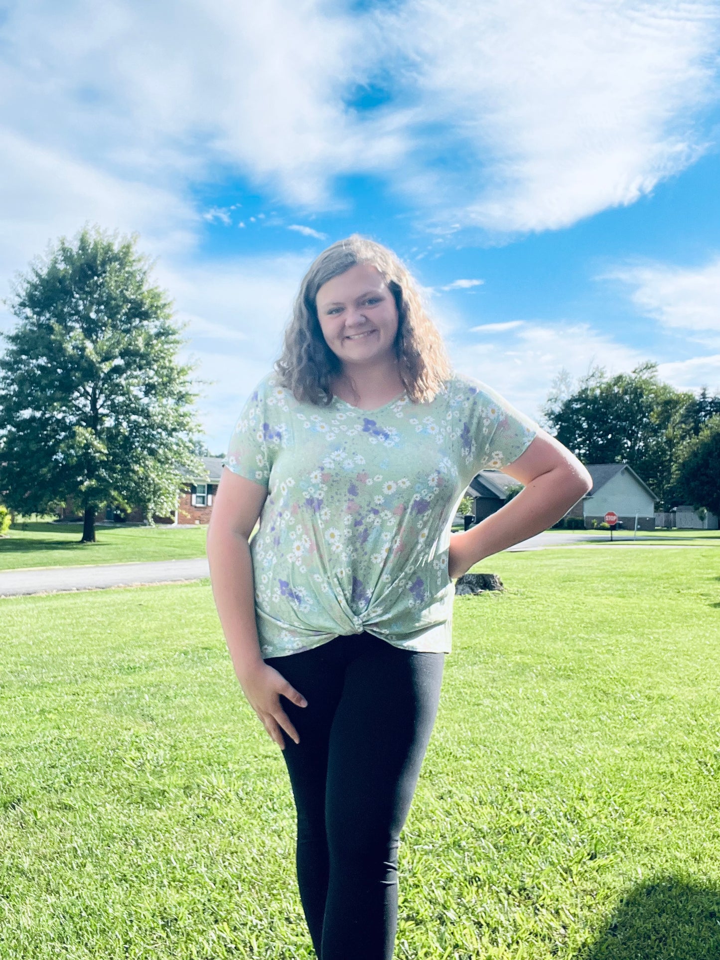 Dusty Mint Floral Tunic