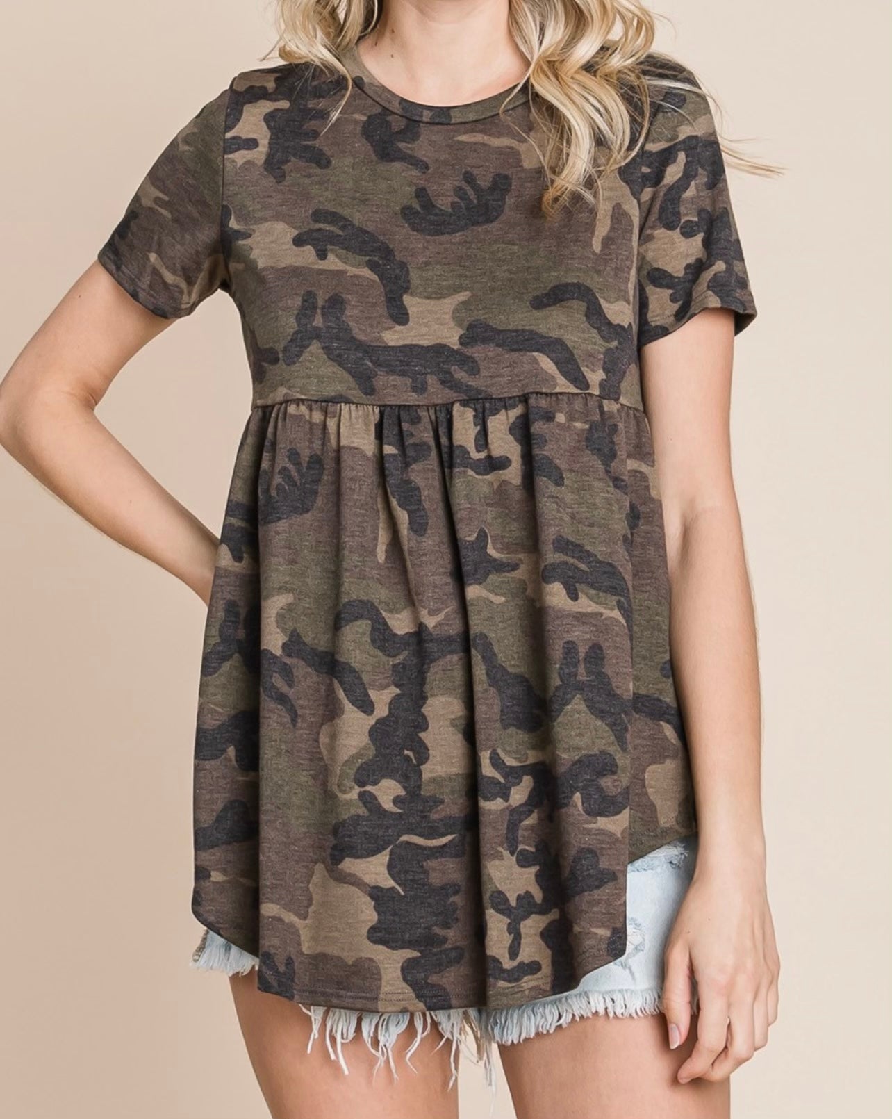 Camo BabyDoll Top*FINAL SALE*