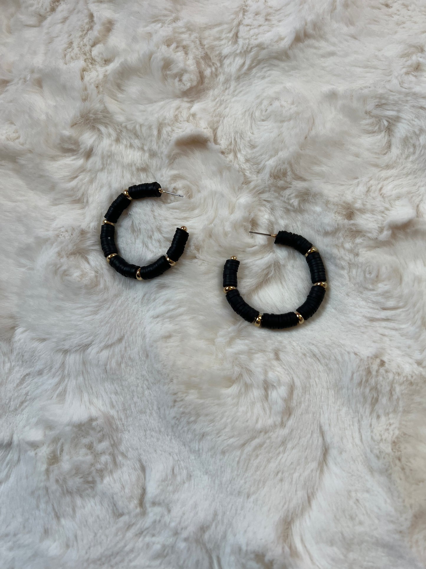 Black Boho Beaded Earrings